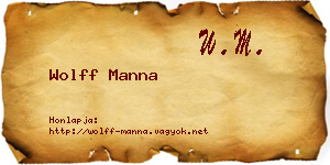 Wolff Manna névjegykártya